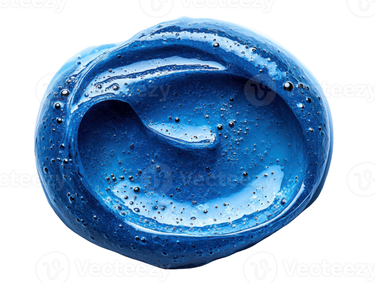 Bright blue gel with bubbles, smooth texture, ideal for skincare png