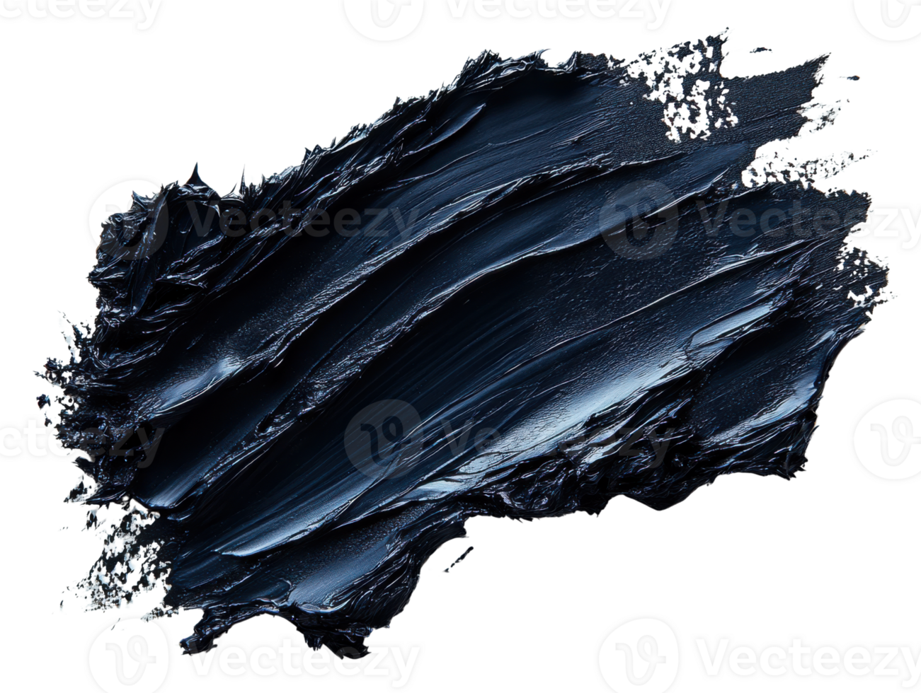 Abstract dark blue paint texture with dynamic brush strokes and depth png