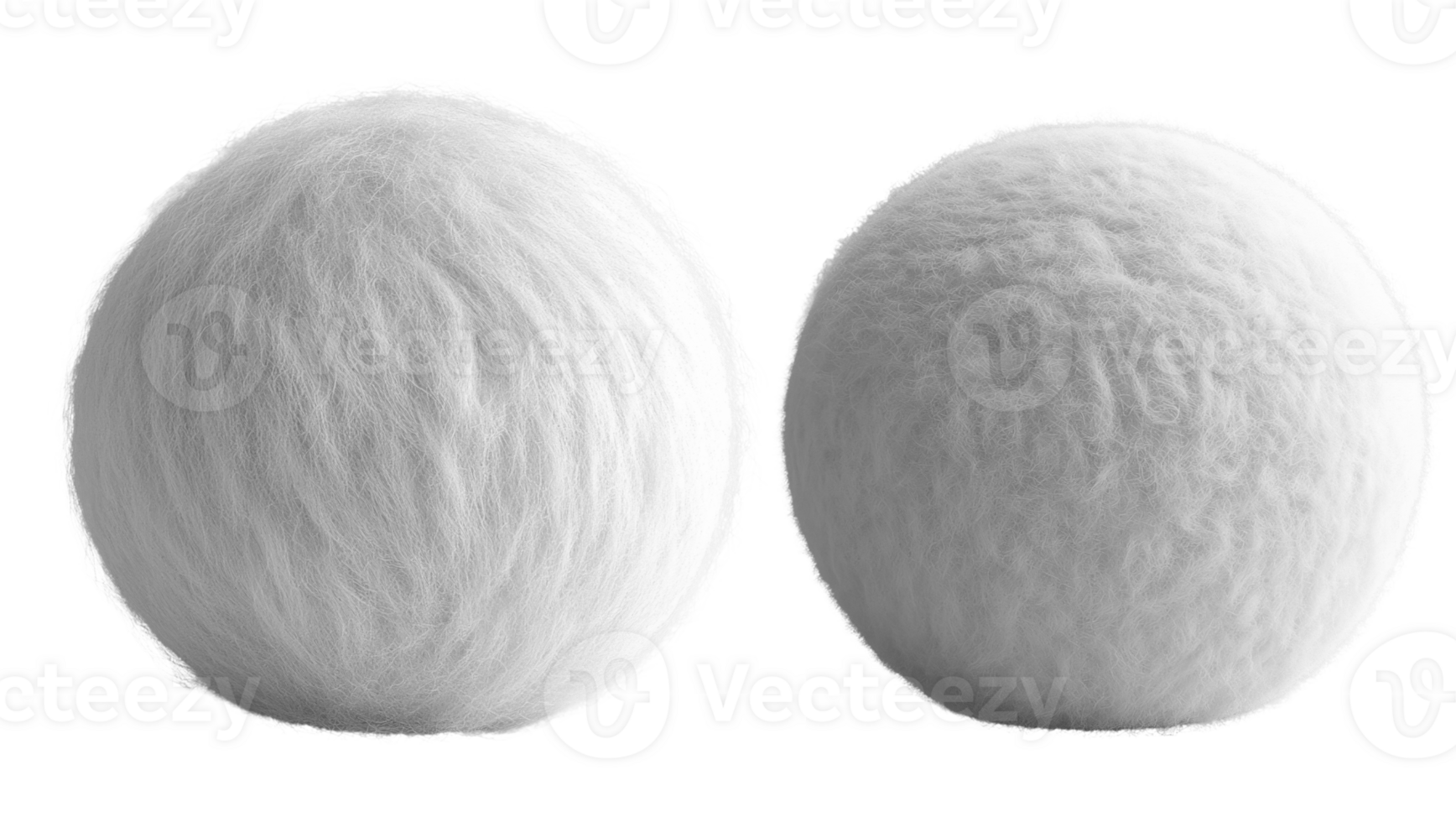 Fluffy white spheres made of soft material, perfect for crafts or decor png