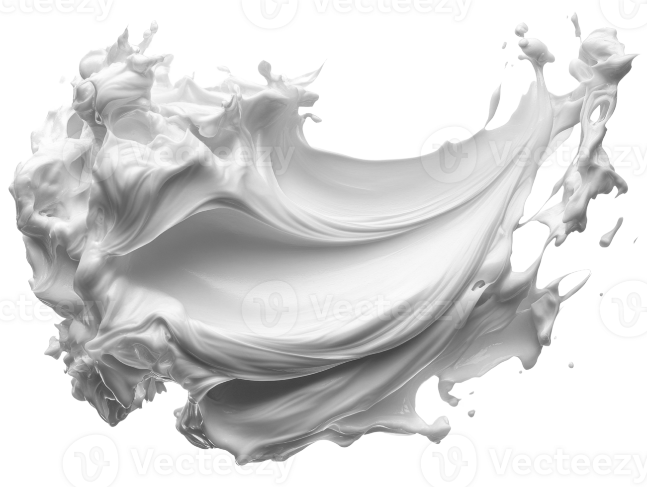 Dynamic white paint splash creating artistic effect and texture png