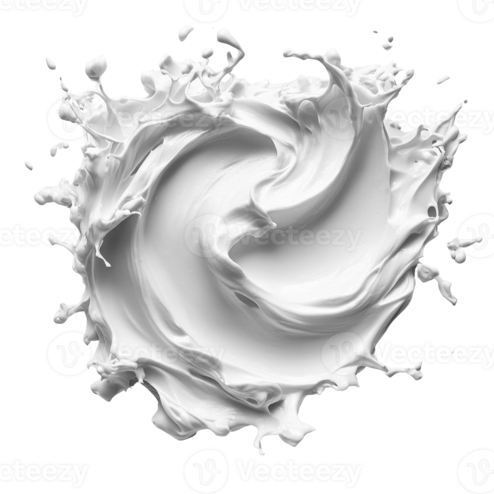 Creamy white paint splash creating dynamic motion and texture png