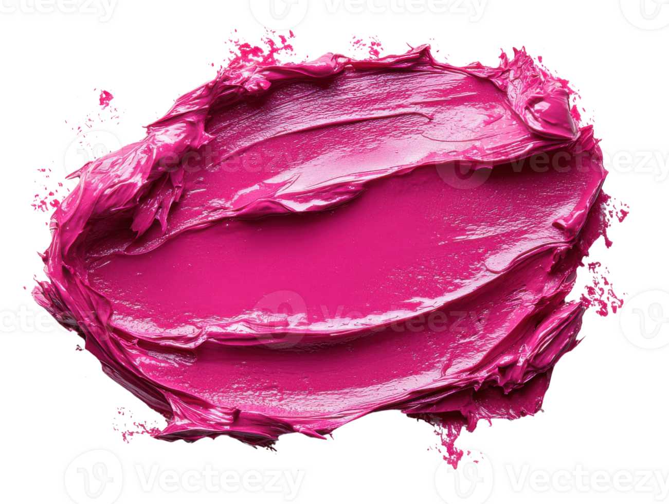 Bright pink paint smear on transparency background, showcasing texture and color png