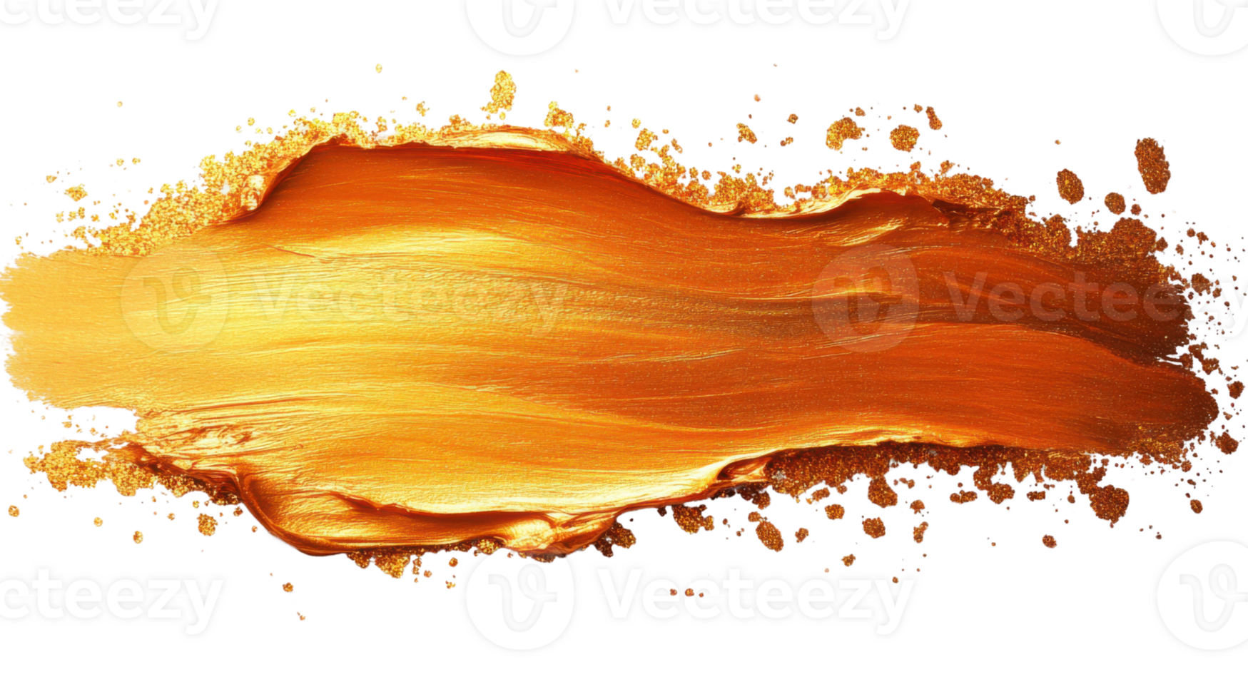 vibrant golden paint stroke with splashes, perfect for artistic designs png