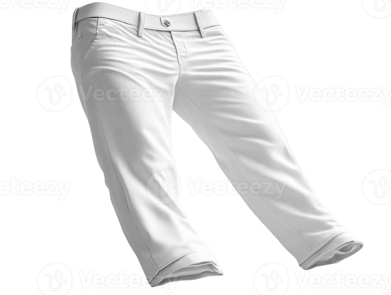 White pants with rolled cuffs, casual style, suitable for various occasions png
