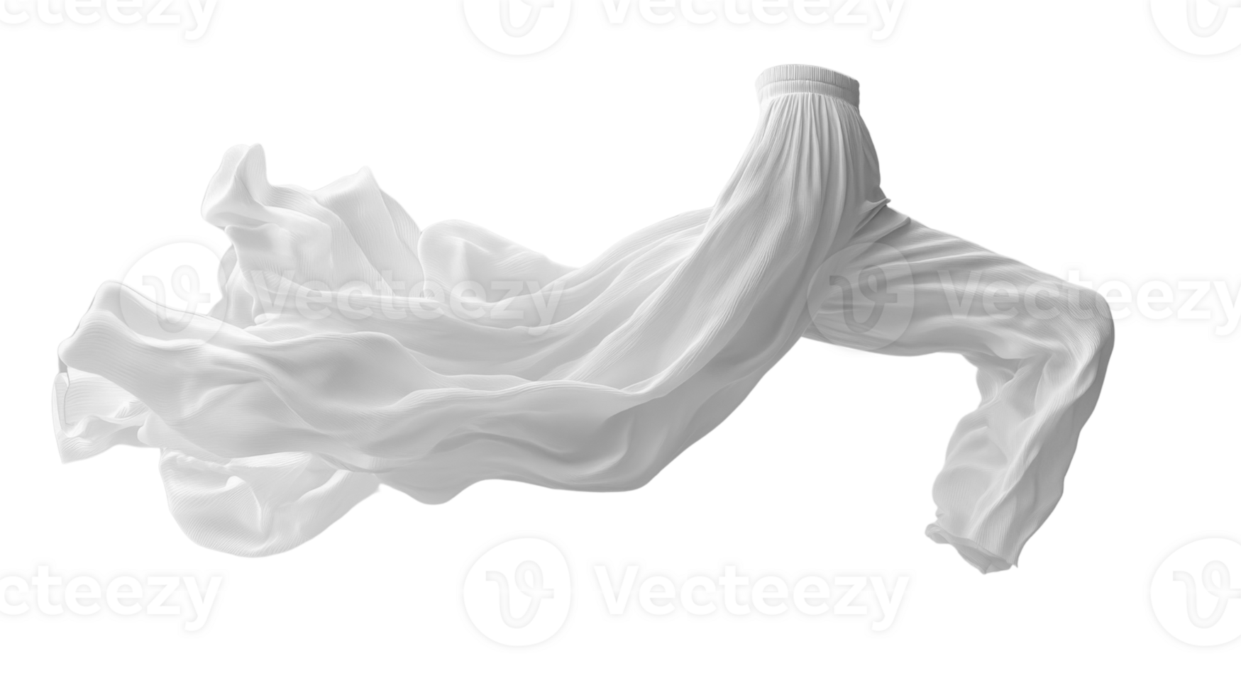 Flowing white fabric creating ethereal and graceful appearance png