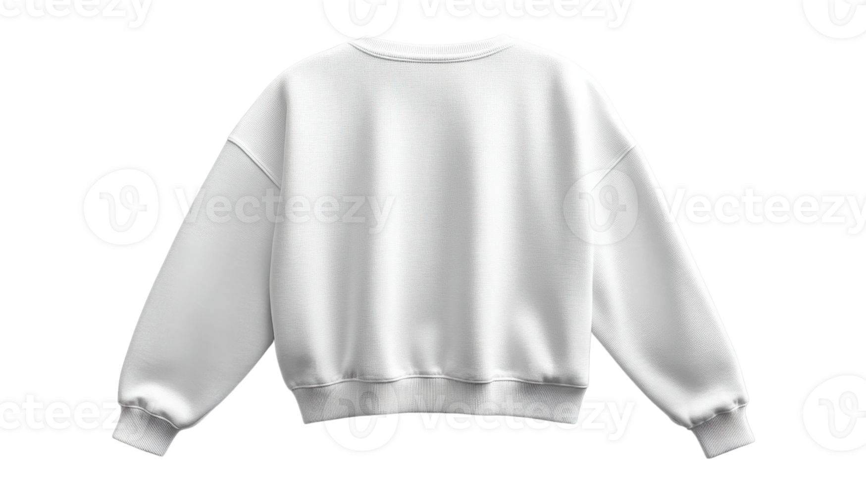 A plain white sweatshirt with relaxed fit and long sleeves, perfect for casual wear png