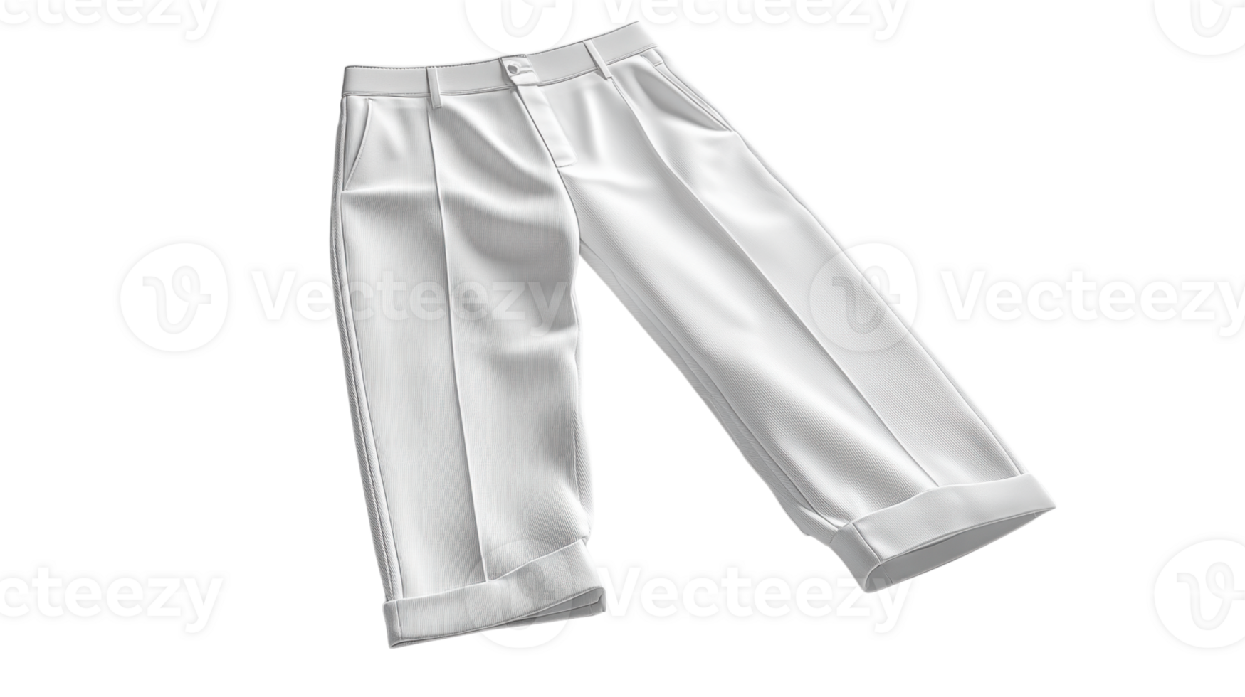 Stylish white trousers with modern design and rolled cuffs. Perfect for casual wear png