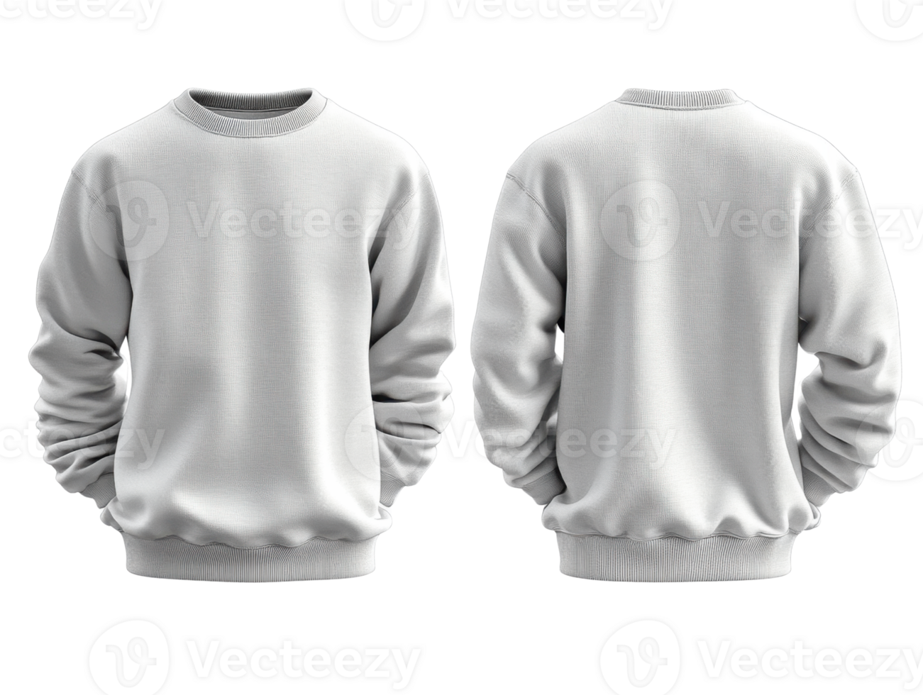 plain gray sweatshirt with round neck and long sleeves, showcasing simple design. Ideal for casual wear png