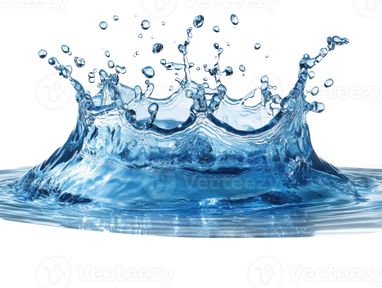 dynamic splash of clear water creates beautiful visual effect, showcasing droplets and waves png