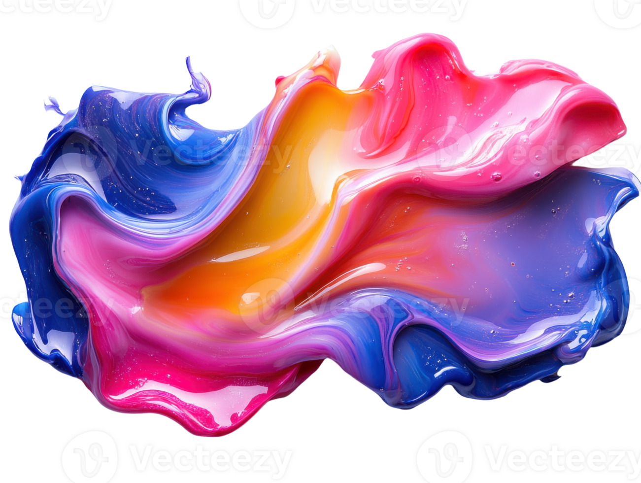 Colorful abstract paint swirl with vibrant hues of pink, blue, and orange, creating dynamic and artistic expression png