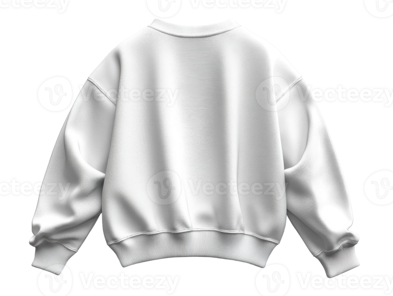 cozy white sweatshirt with relaxed fit and ribbed cuffs, perfect for casual wear. png