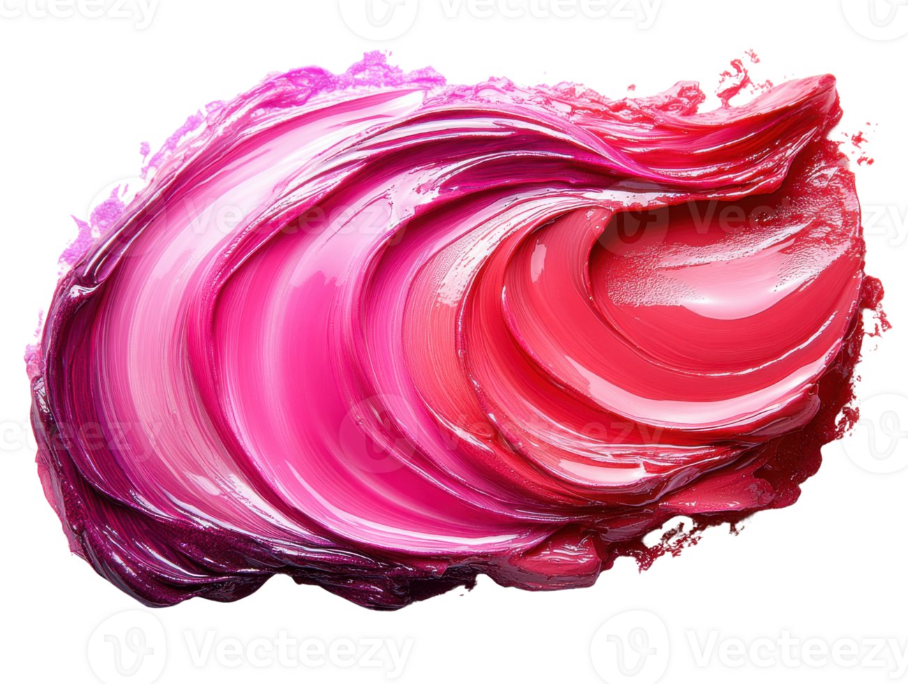 Vibrant pink paint swirl with smooth texture and rich color depth png