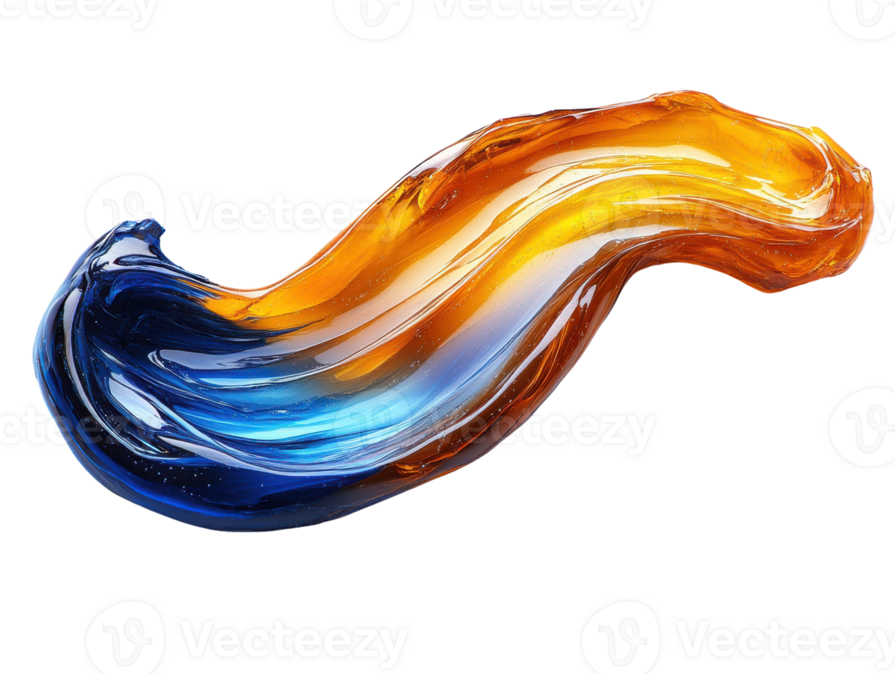 vibrant swirl of orange and blue liquid, showcasing fluid motion and color blending png