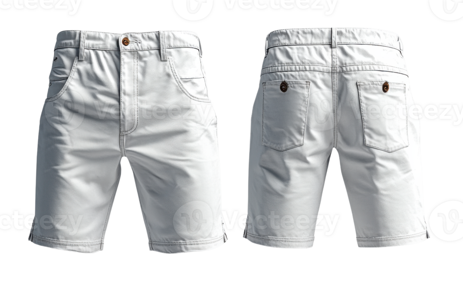 White shorts with pockets, casual summer wear, stylish design png
