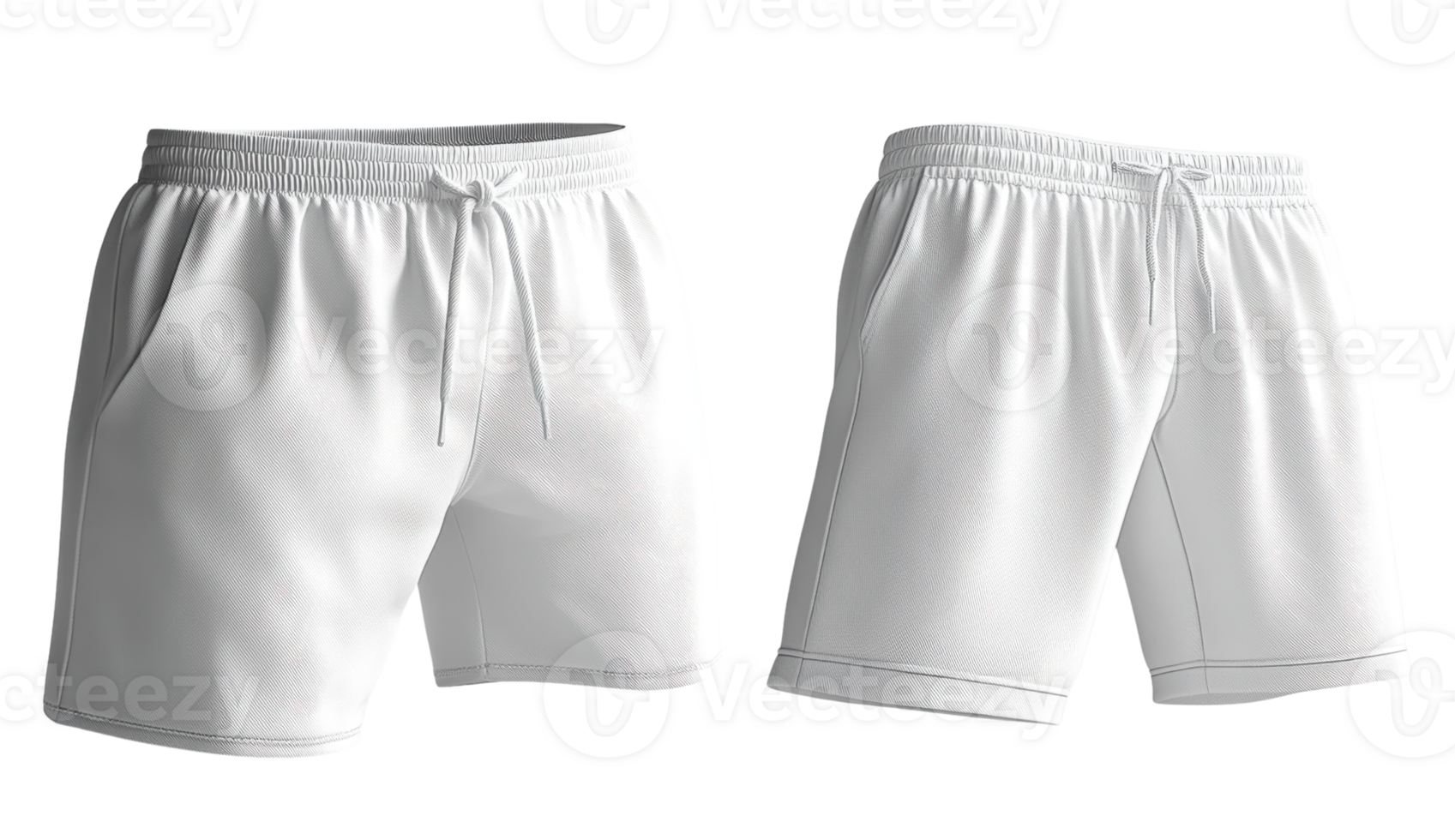 White shorts with pockets and drawstring png