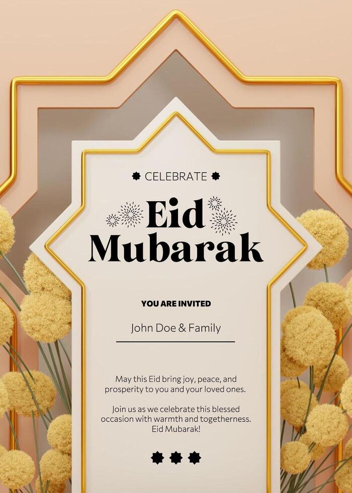 Celebrate Eid Mubarak Invitation Card template
