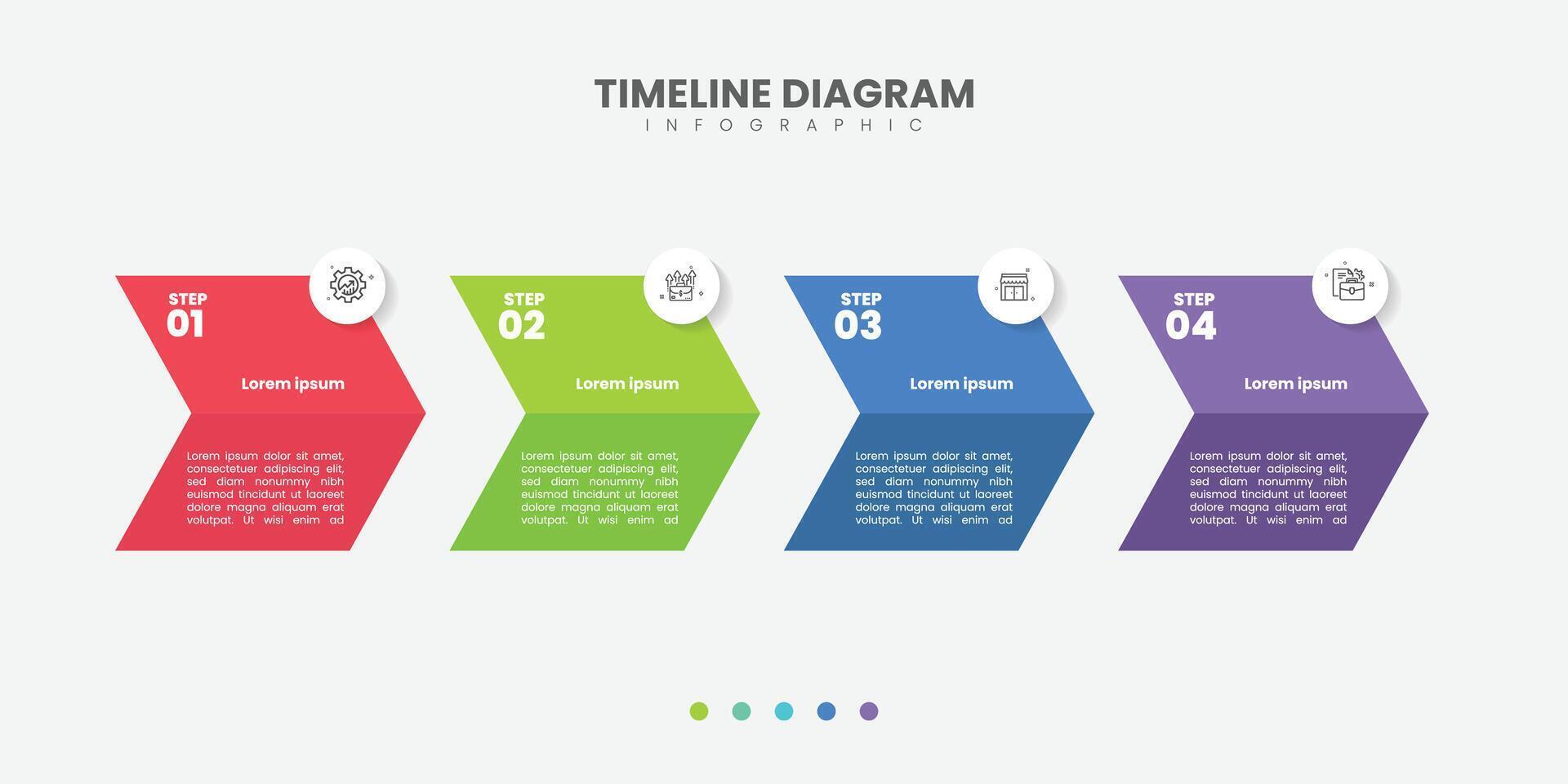 Business growth arrow template. Infographic 4 steps to success. vector