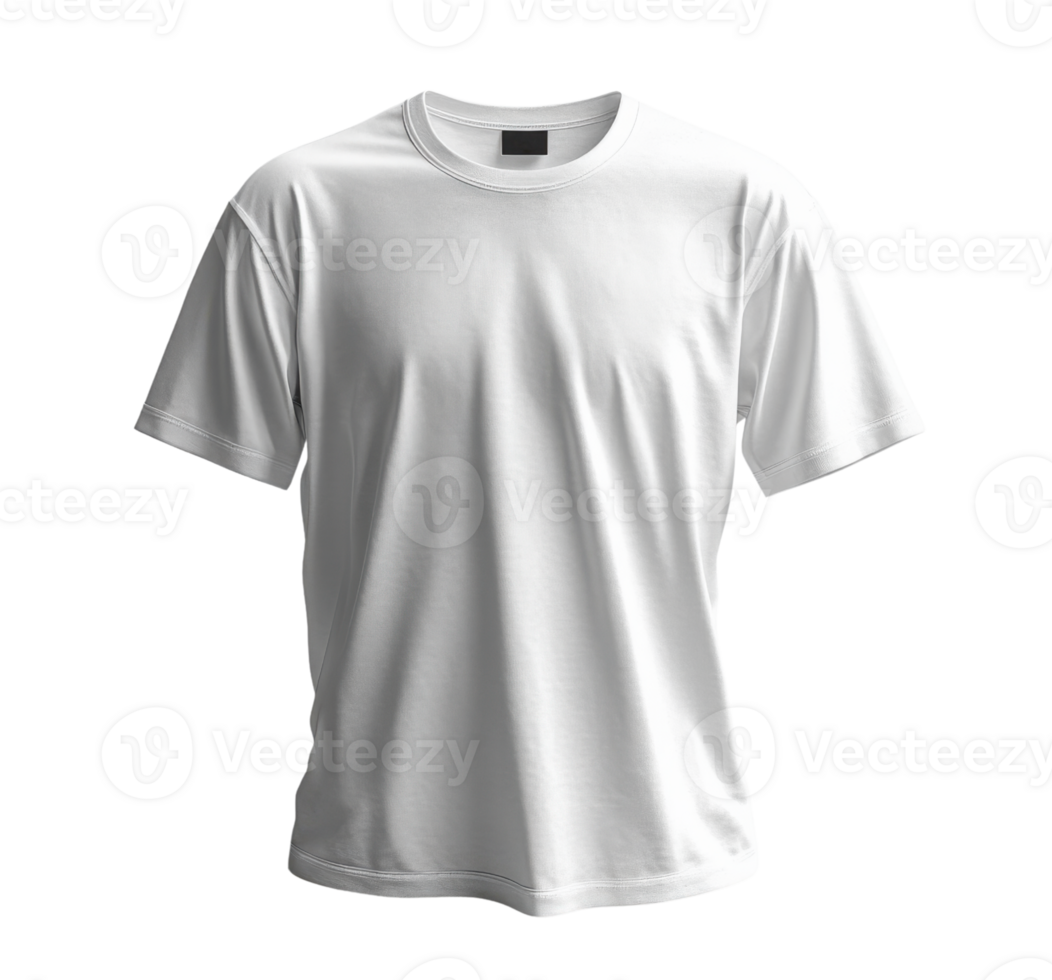 Plain white t shirt on transparency background, perfect for casual wear or branding png
