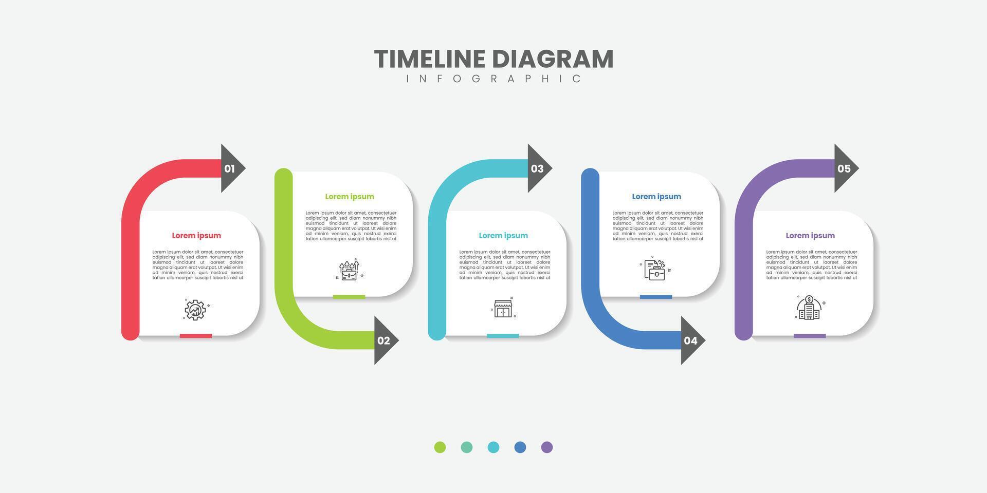 Business growth arrow template. Infographic 5 steps to success. vector