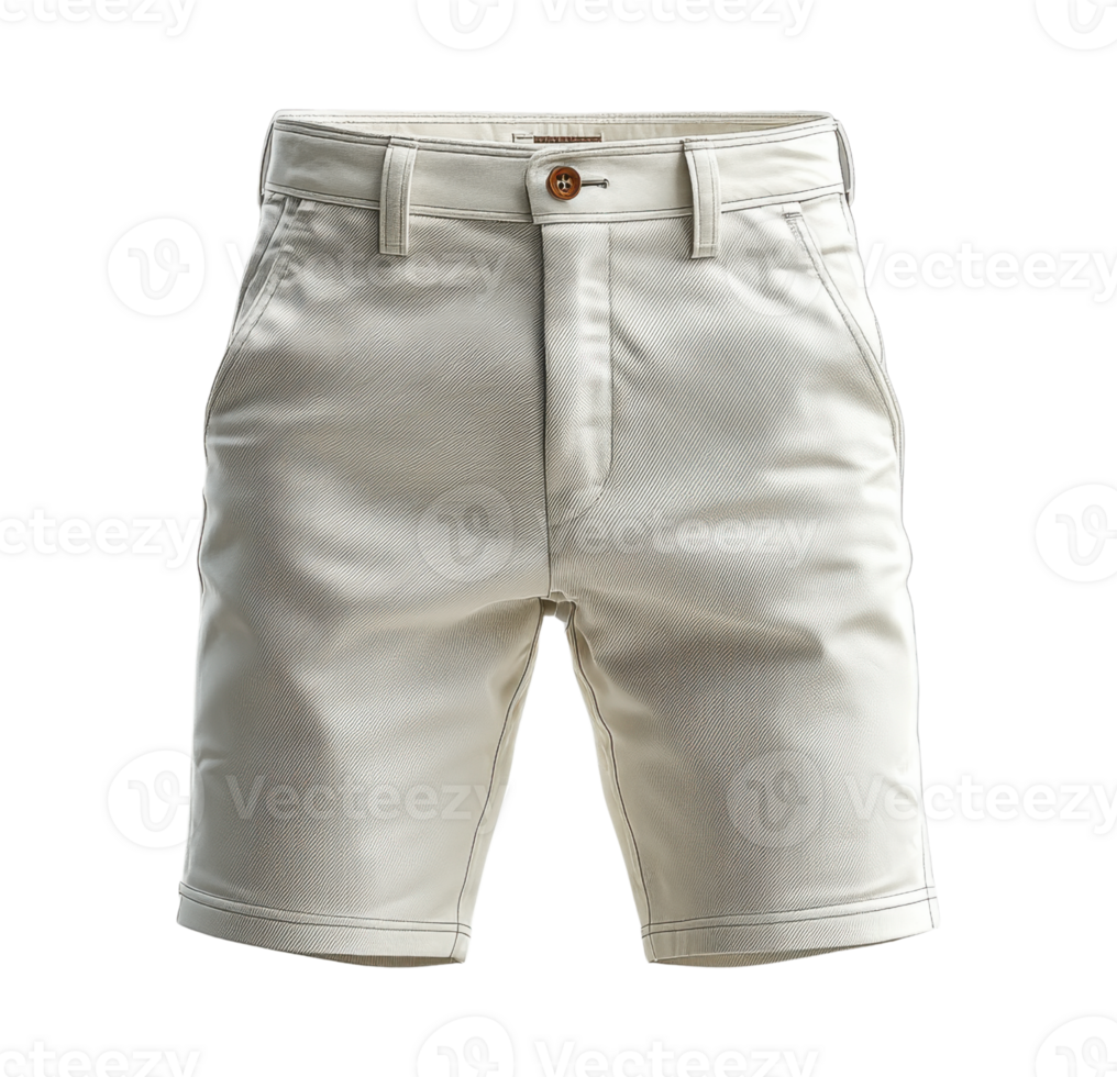 Light beige shorts with classic fit and button closure, perfect for summer wear png