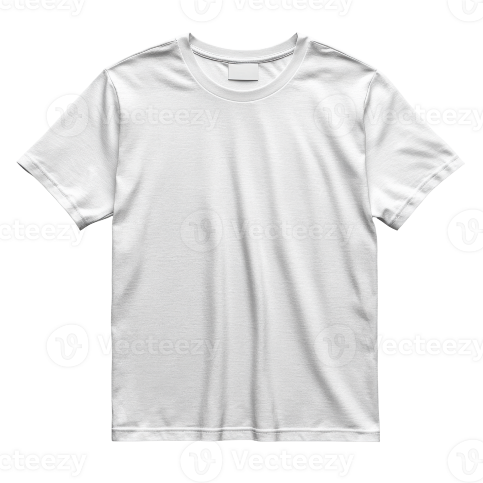 Plain white t shirt on transparency background, perfect for casual wear and customization png