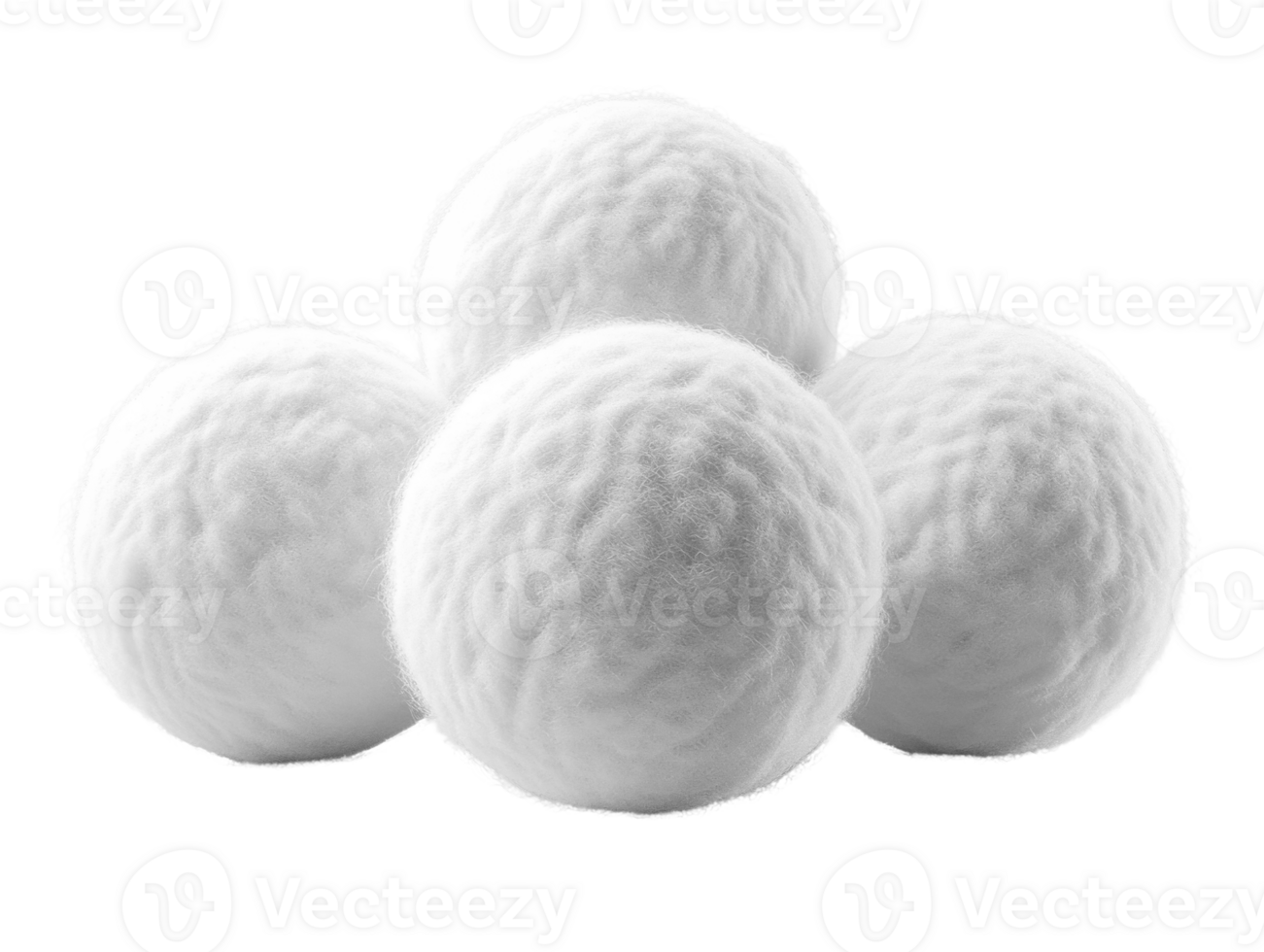 Fluffy white balls resembling snowballs, perfect for winter decor or crafts png