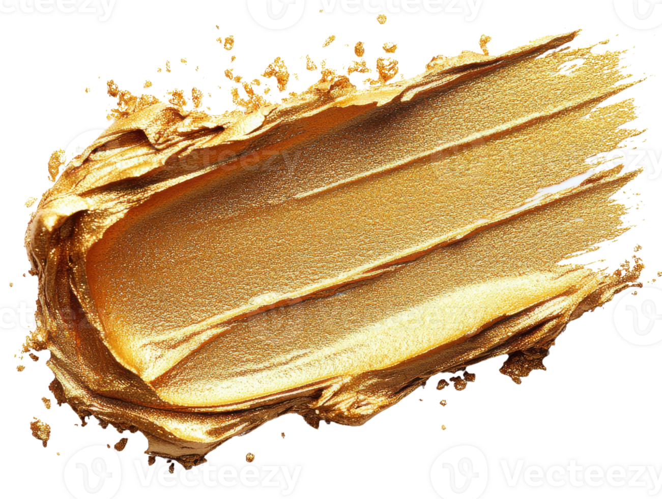 Golden paint smear with glittery texture, ideal for artistic backgrounds png