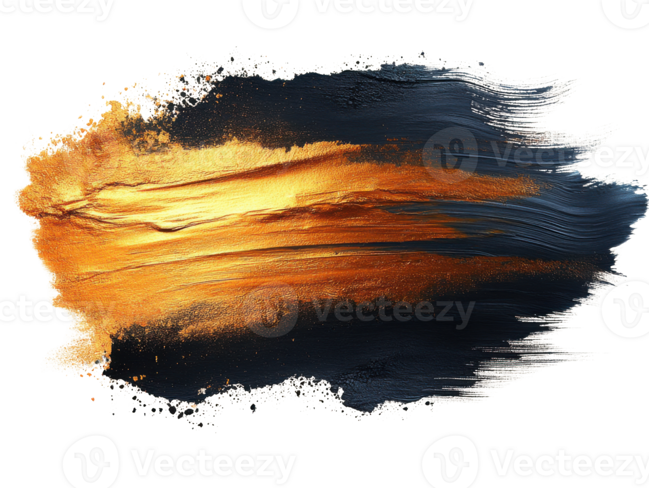 Golden and blue paint strokes create vibrant abstract background. Perfect for artistic designs and creative projects png