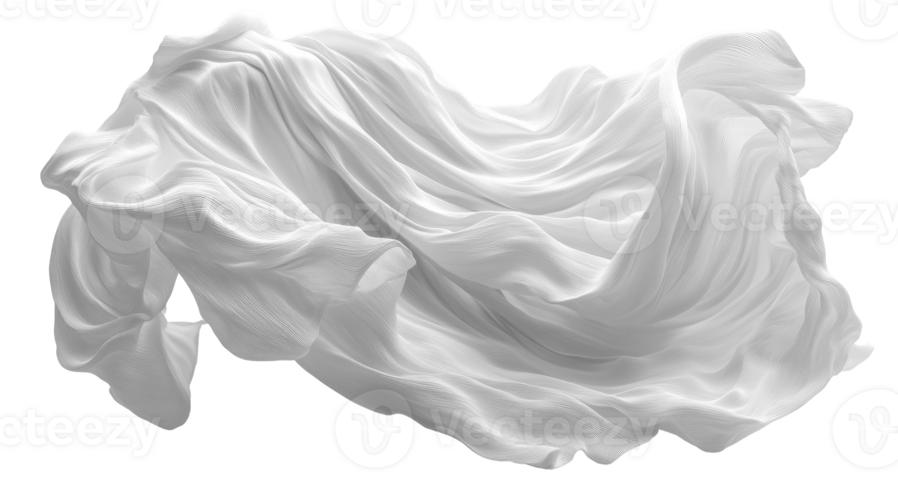 flowing white fabric creates elegant and soft visual effect png