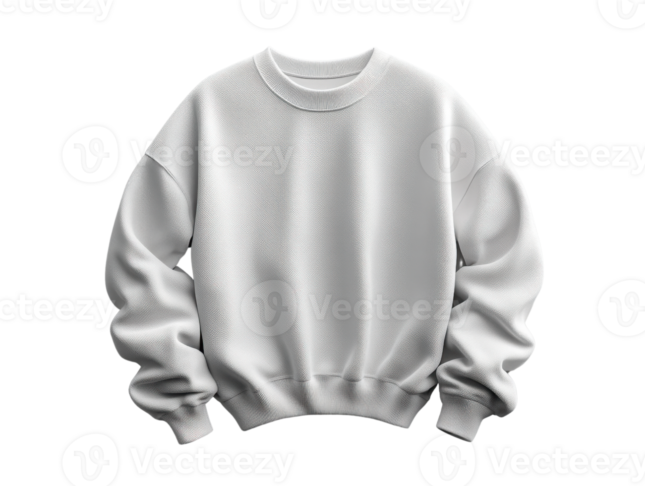 A cozy white sweatshirt with relaxed fit and ribbed cuffs, perfect for casual wear png