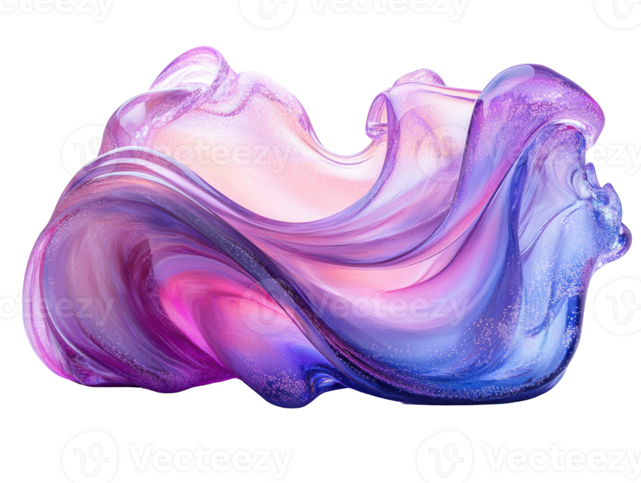 Colorful abstract wave design with smooth curves and sparkles png