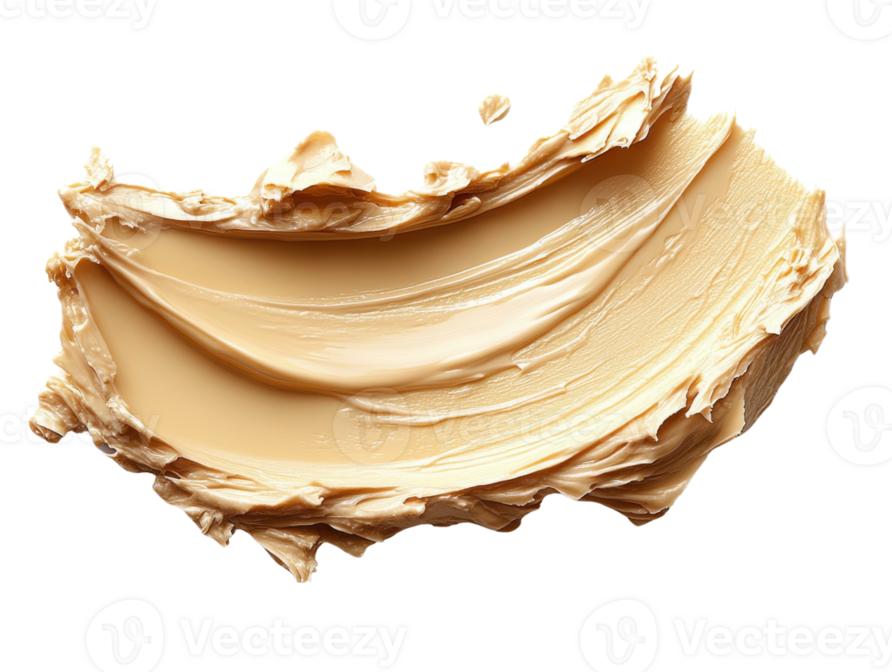 Creamy foundation swatch on transparency background, showcasing smooth texture and warm tone png