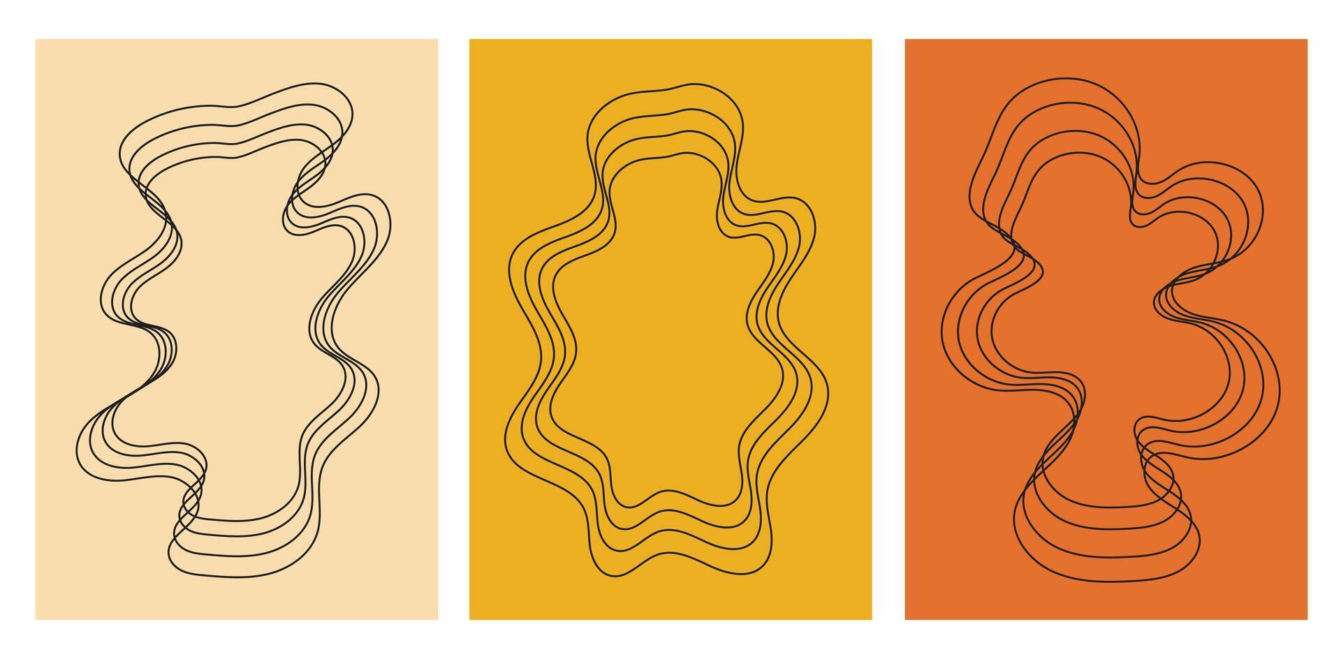 Illustration design template wall art terrain topography vector
