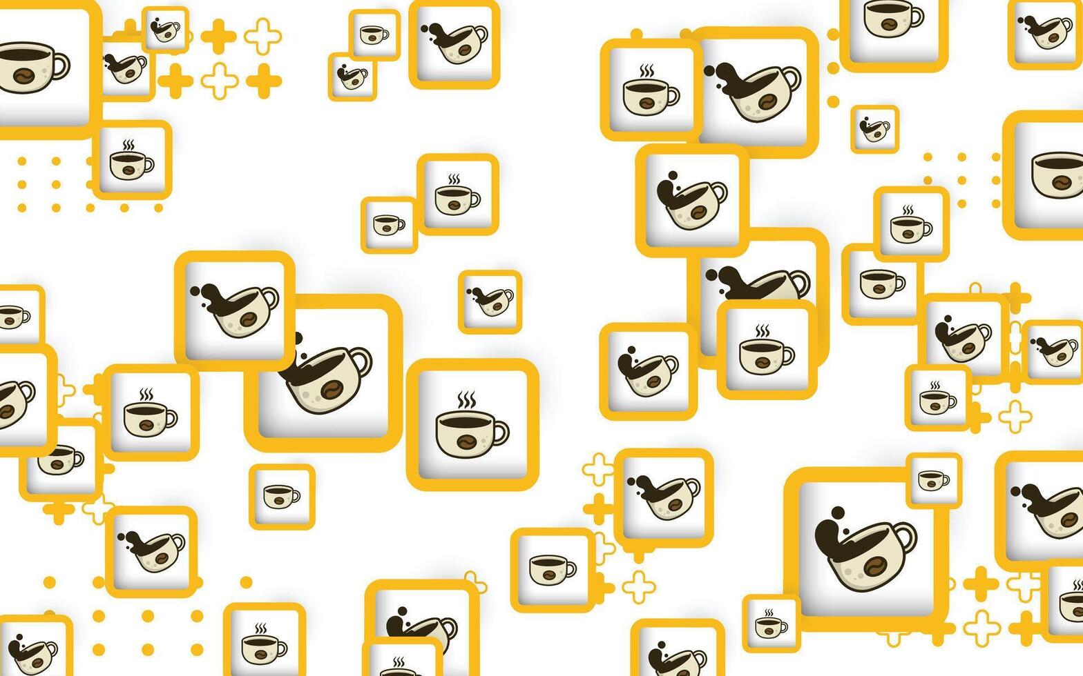 Geometry background with coffee cup object vector