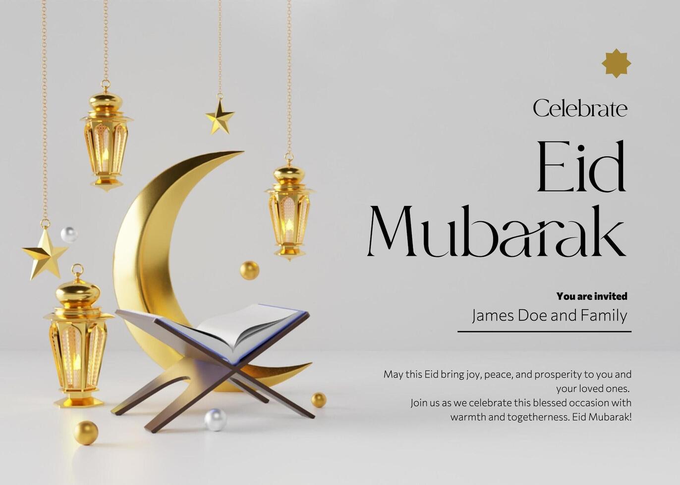 Eid Mubarak Dinner Invitation template