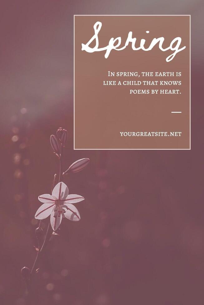 Flower Blooms in Spring Quotes Pinterest Graphic template