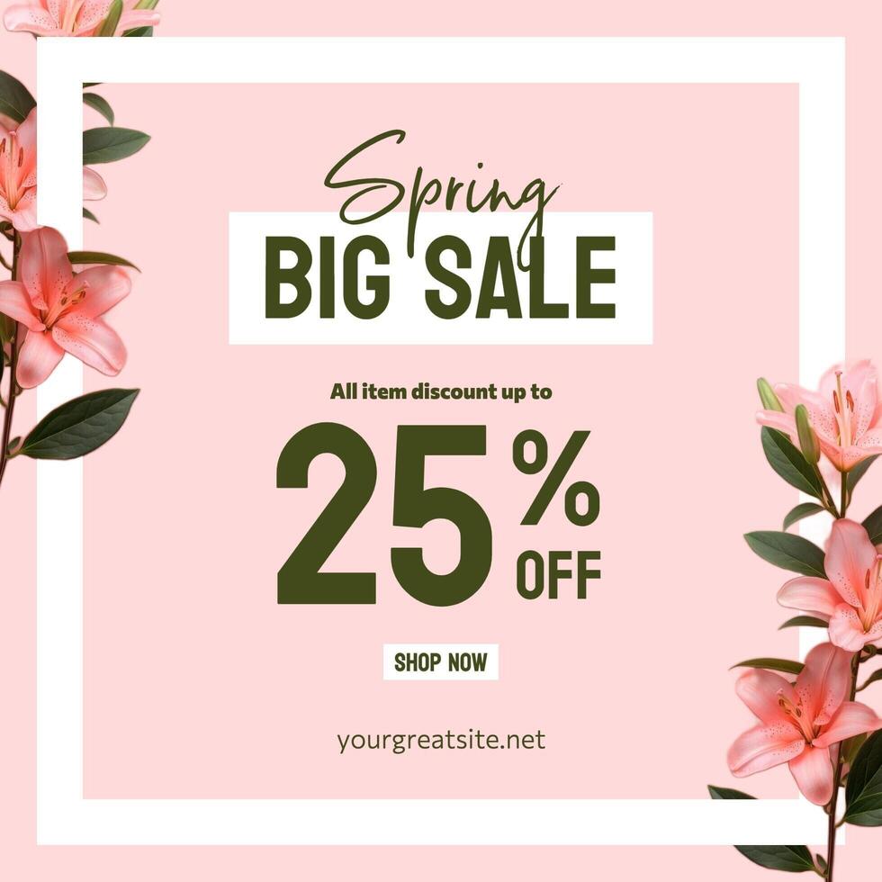 Hello Spring Sale Social Media Post template