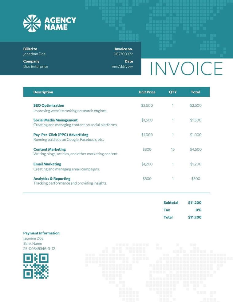 Digital Marketing Agency Invoice template
