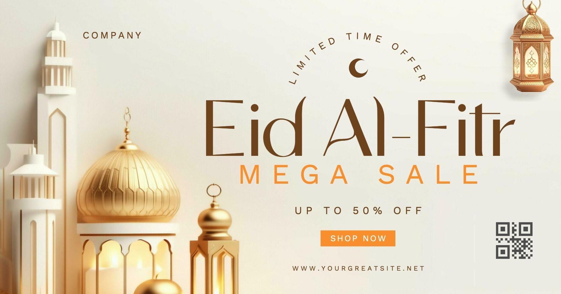 Elegant Eid Al-Fitr Mega Sale Facebook Ad template
