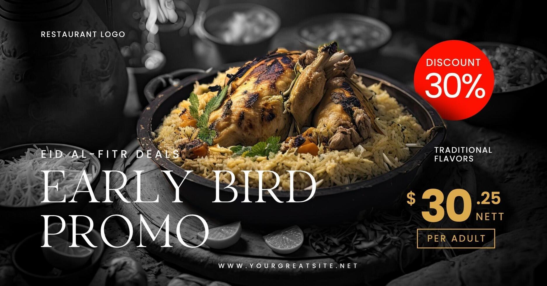 Eid Al-Fitr Early Bird Promo Facebook Ad template