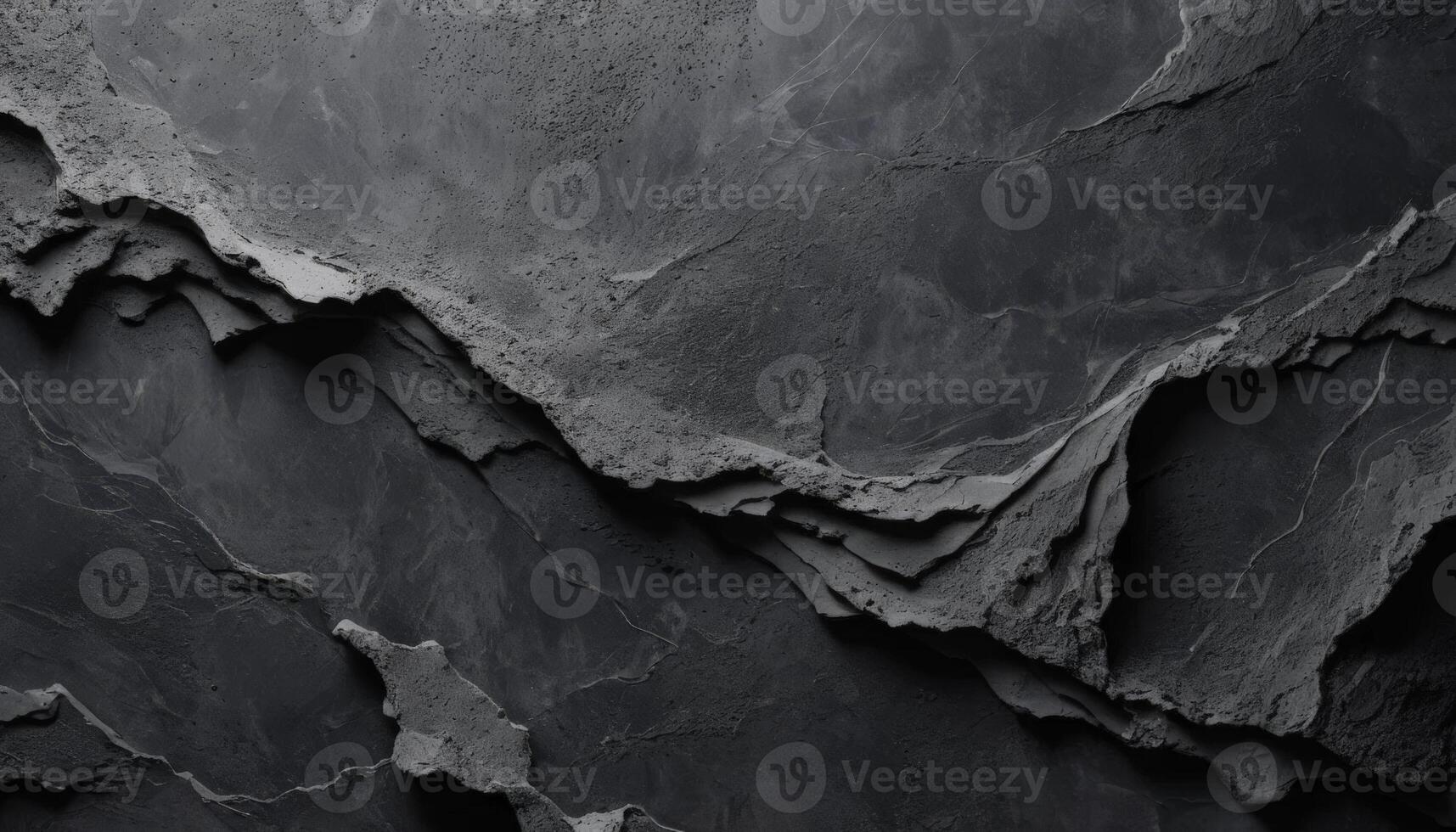 A rugged, textured black surface with layered elements, showcasing modernity and sophistication, perfect for backgrounds in design or architectural contexts. photo
