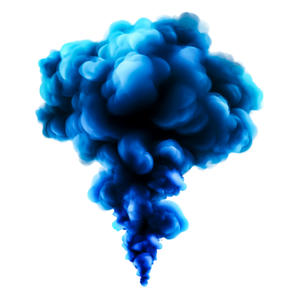 Blue Smoke Cloud Swirling in Abstract Patterns Against png