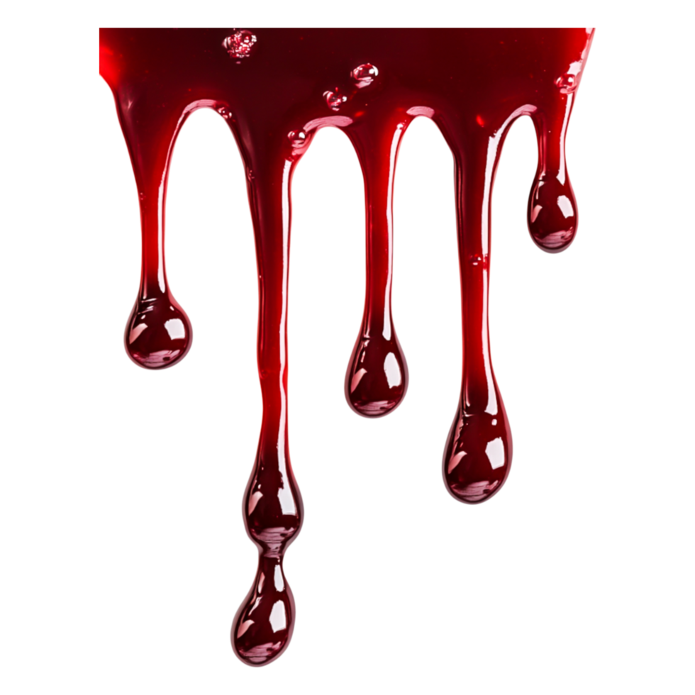 Vivid Red Liquid Dripping Down On Transparent Background png