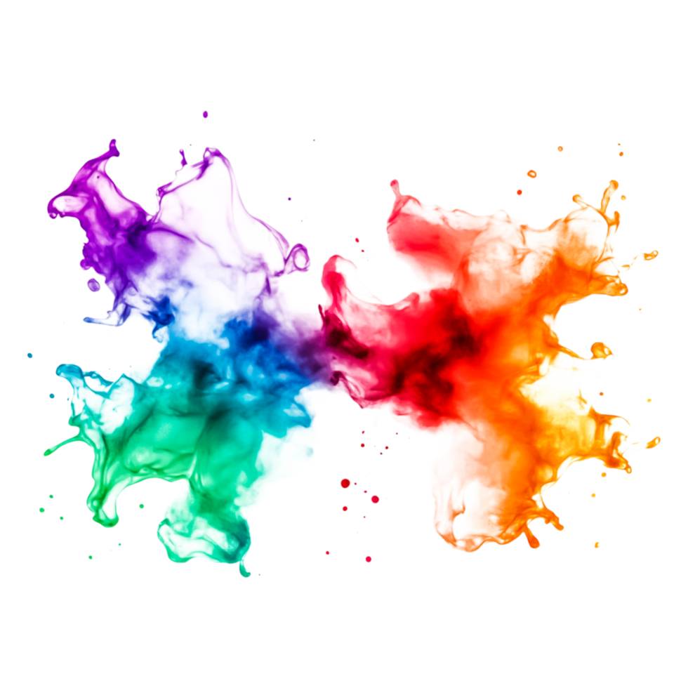 Colorful Ink Splash Art Displaying Vibrant Patterns on png