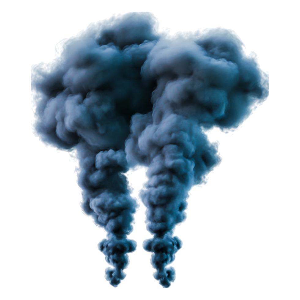 Dark Smoke Clouds Rising Dramatically Against Transparent Background png