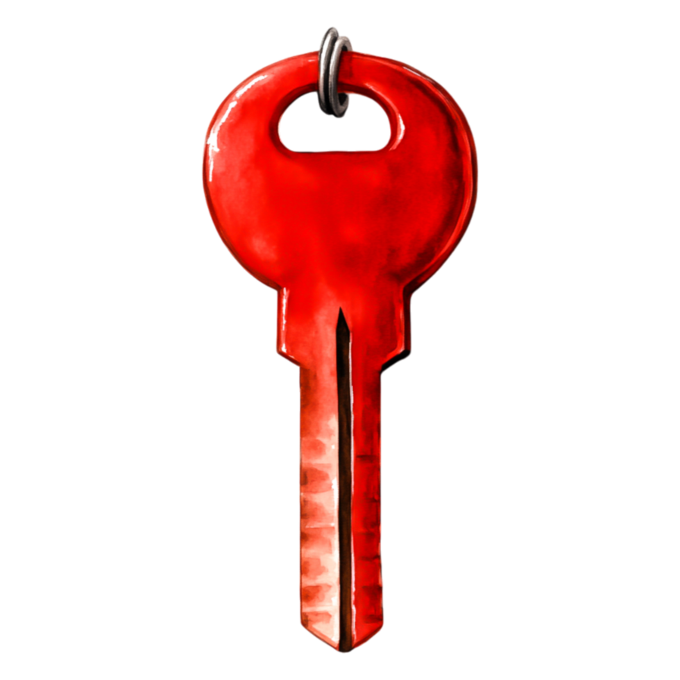 Bright Red Key Isolated on for Security Concept png