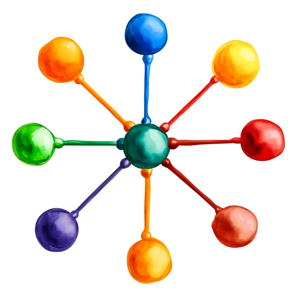 Colorful Abstract Connection of Molecules in Science Representation png