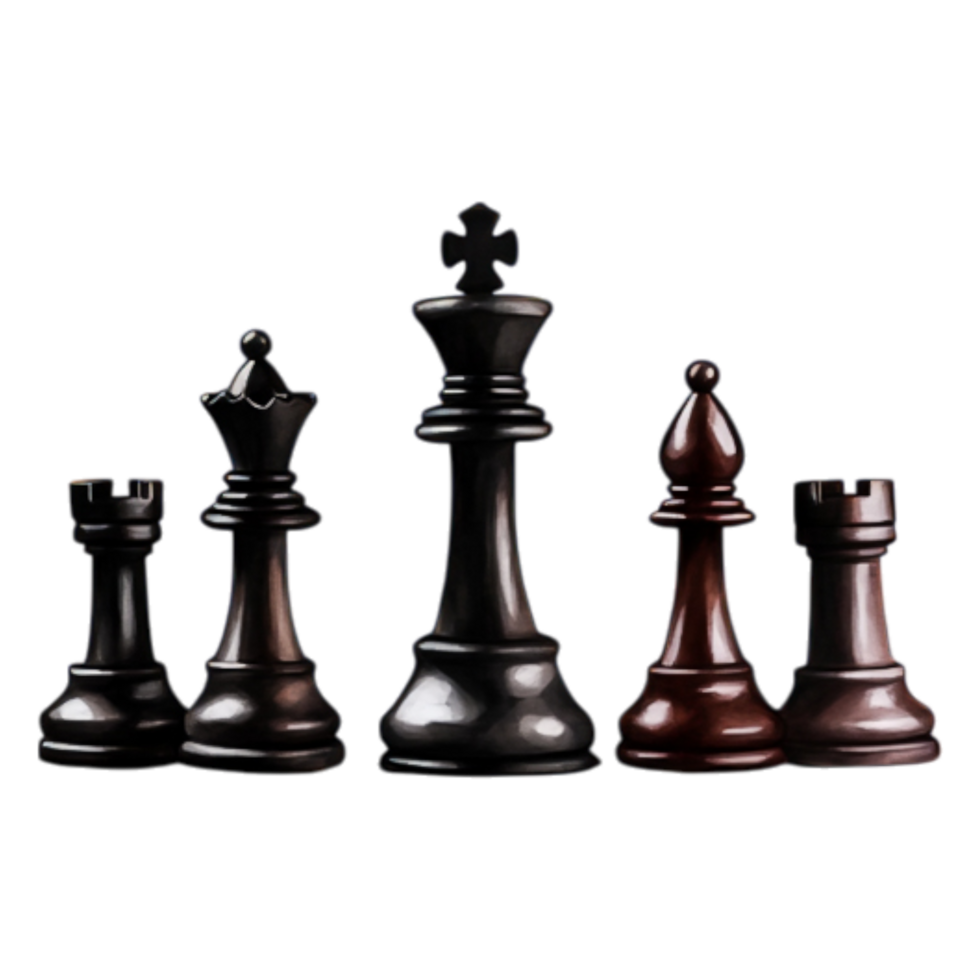 Elegant Chess Pieces Displayed in a Dramatic Composition png