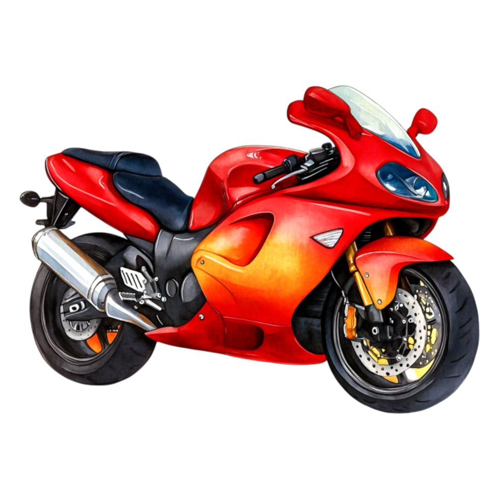 Red Sport Motorcycle with Sleek Design and Powerful Performance png