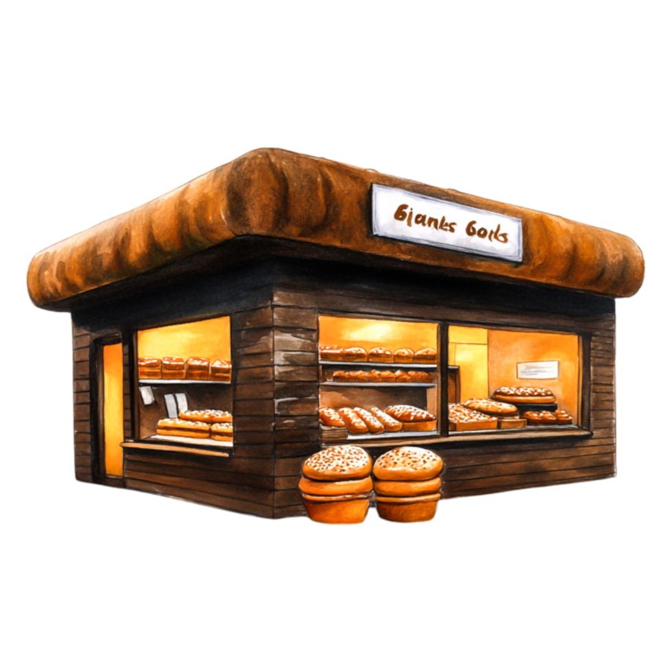 Charming Bakery Shop with Freshly Baked Goods and Warm Atmosphere png